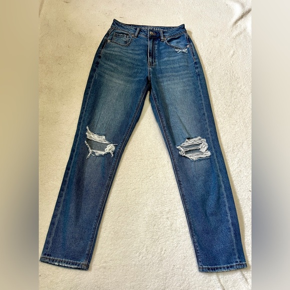 American Eagle Distressed Mom Jeans - Size 2 (26") - Picture 2 of 13